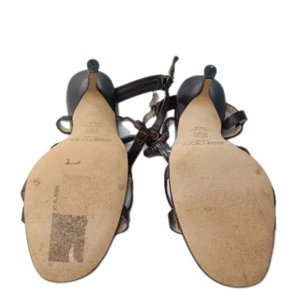 Vintage Jimmy Choo Heeled Sandals Women's Size 36.5 Shoes Brown - Picture 11 of 12